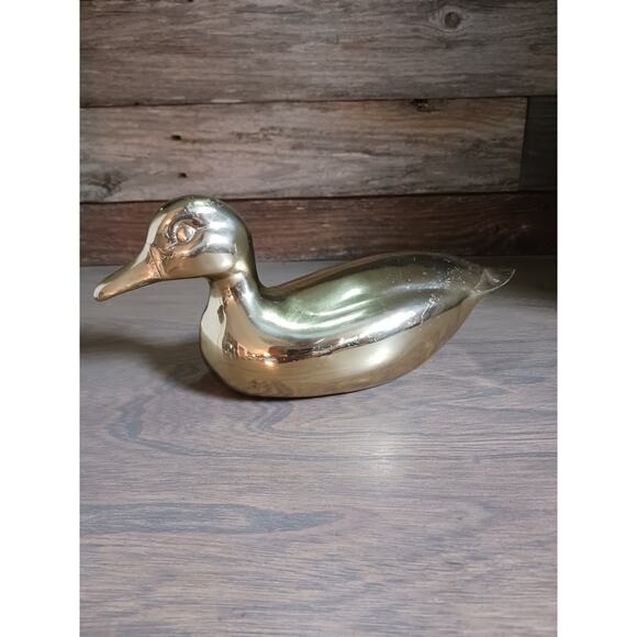 Vintage Brass Duck Paperweight Figurine Copper Craft - Picture 2 of 6
